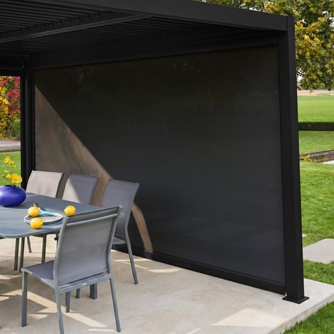 Store latéral 4m noir pour pergola bioclimatique Palace (1/5)