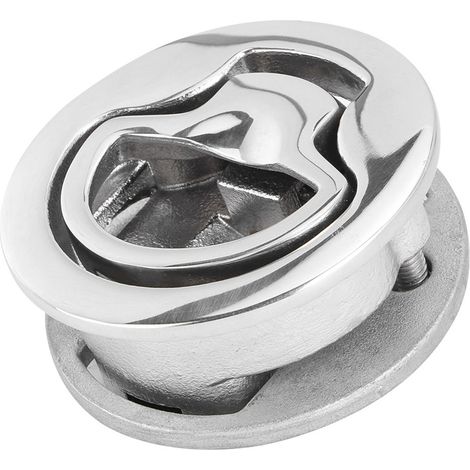 Hatchard rond 2 pouces en acier inoxydable, verrou à tirette affleurant pour pont de bateau, yacht marin, fermeture étanche, quincaillerie marine robuste. (1/5)