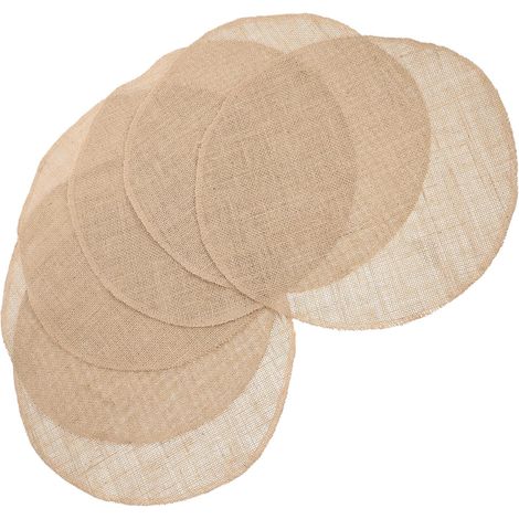 Sets de Table Ronds en Jute Finition Soignée Faciles à Assortir Rustique Marron Lot de 6 Salle à Manger Fêtes (1/5)