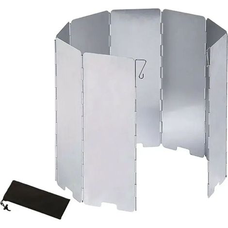 Pare-vent robuste en alliage d'aluminium pour réchaud à gaz, 9 plaques, pour barbecue et appareils de cuisson portables. (1/5)
