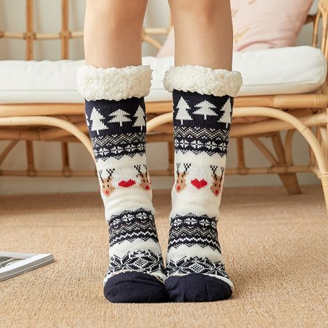 Chaussettes de nuit thermiques isolantes en forme de cœur, en polaire brossée, pour les mains et les pieds froids en hiver, pour les femmes enceintes fiévreuses, couvre-chaussures longs en microfibre 