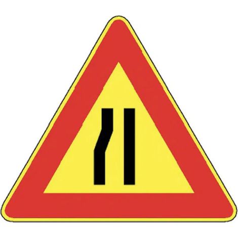 Segnale cantiere fig. 385 strettoia asimmetrica a sinistra 90 cm