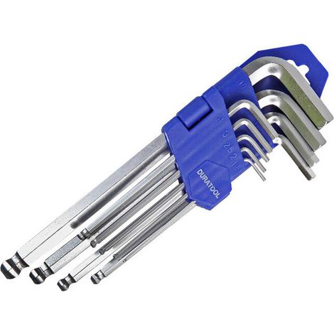Clefs Allen Males Longues pour vélos Clés à embout sphérique,SEMAket,bleu,1 jeu de 9 pièces (1/5)