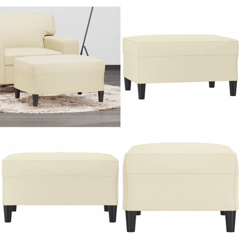 Fußhocker Creme 70x55x41 cm Kunstleder - Sitzmöbel - Hocker - Fußhocker - Wohnzimmer Dekoration - Cremefarbener Hocker - Home & Living (1/5)