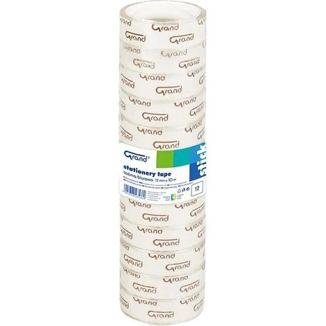 Cinta adhesiva de oficina de 12 mm x 10 m (12 unidades)