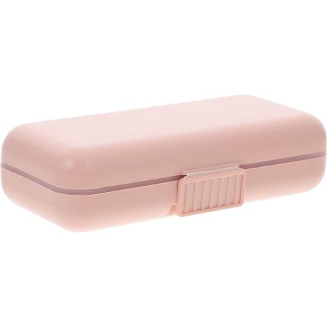 Boîte à Bijoux de Voyage Portable en Plastique Rose Compartimentée (1/5)