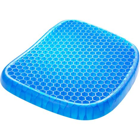 Cuscino in gel traspirante da 38x32x3 cm, cuscino antidecubito con rivestimento antiscivolo per alleviare il mal di schiena, cuscino per auto/ufficio/casa/sedia a rotelle