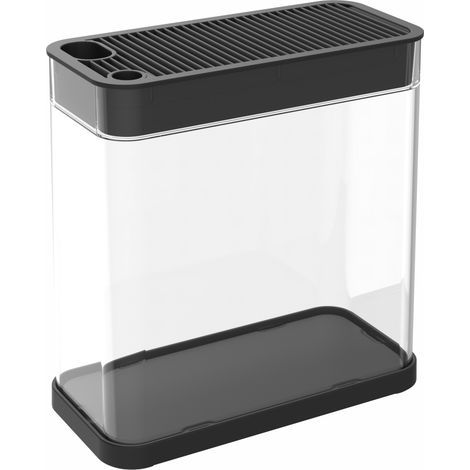 Modello rettangolare, trasparente, universale, a 2 livelli, rimovibile, in plastica, nero (1/5)
