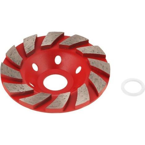 1pcs Disque de Meule Diamantée Segment Disque de Ponçage pour Granit Maçonnerie Pierre Béton Céramique Polissage, Diamètre Extérieur 100mm (Rouge) (1/4)