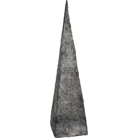 Albero di Natale conico in sisal nero e argento, 40 cm (1/2)