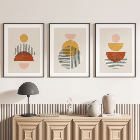 Lot de 3 Affiches / Posters Triptyque - Boho - 3 Affiches - 70x100 cm (Cadres non fournis) - Photo pleine page (1/5)
