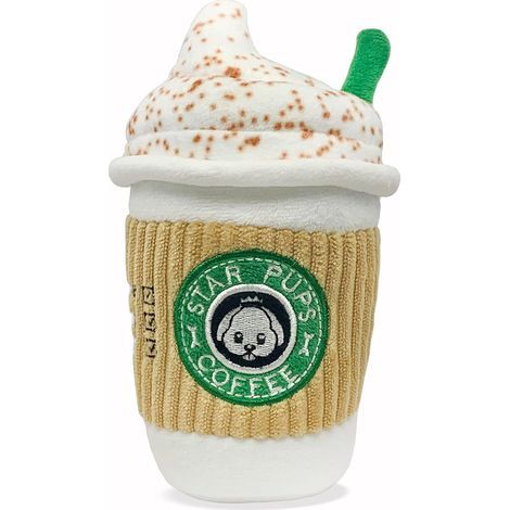 Jouet pour chien café latte Jouets amusants d'automne pour chien Jouets de vacances en peluche couinants pour moyens, petits et grands Cadeaux d'anniversaire Jouets d'imitation en peluche cool (1/5)