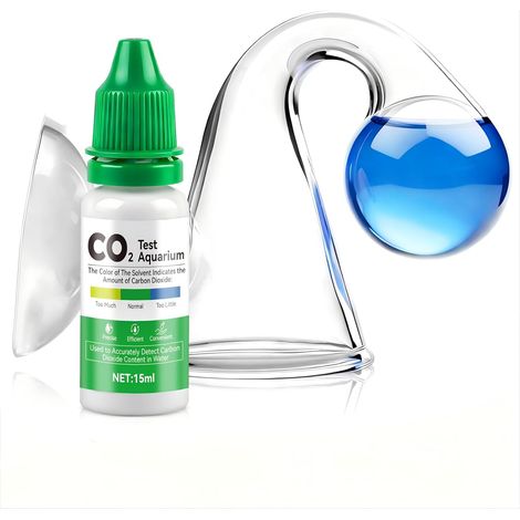 Co2 Aquarium, Kit Co2 Aquarium avec 15 ML Indicateur, Test Permanent avec Code Couleur Un Suivi Précis pour Aquariophilie