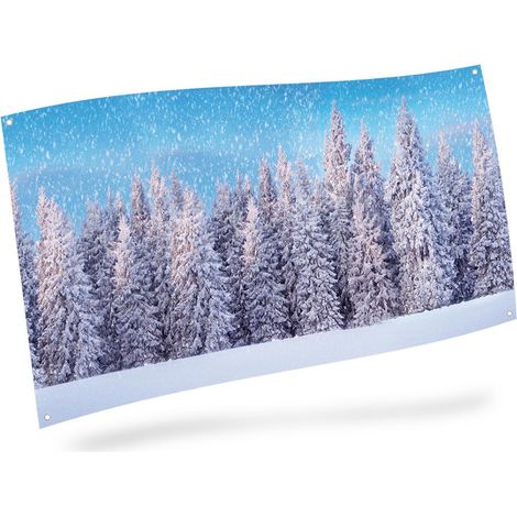 Toile de fond de Noël en tissu Forêt enneigé - 300 x 150 cm - My Village (1/2)