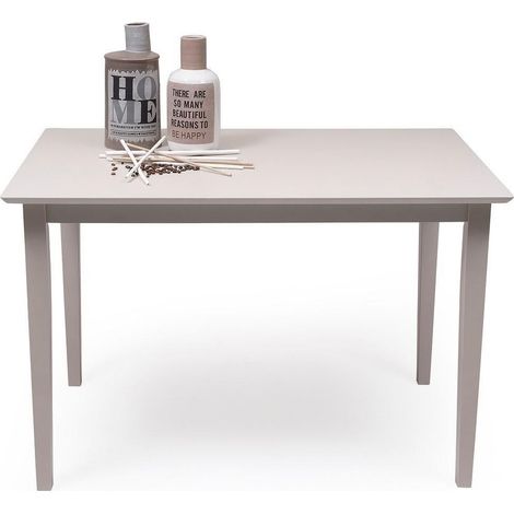 Mesa de comedor o cocina KANSAS sobre de MDF y patas de madera lacada en color gris 112x74x72 cm (1/3)