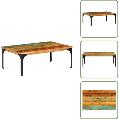 Table basse 100x60x35 cm Bois de récupération solide - Table Basse - Table D'appoint - Mobilier - Décoration Intérieure - Bois Recyclé (1/5)