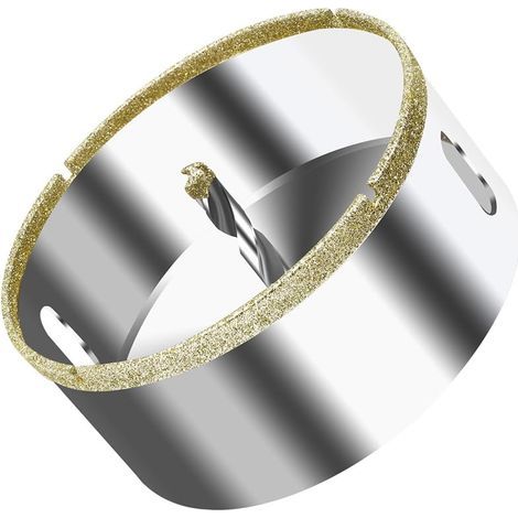 95-mm-Diamantlochsäge mit Zentrierbohrer, Diamantbohrer für Glas mit Diamantbeschichtung, Diamanthohlbohrer für Glas, Fliesen, Keramik, Marmor und Granit (1/5)