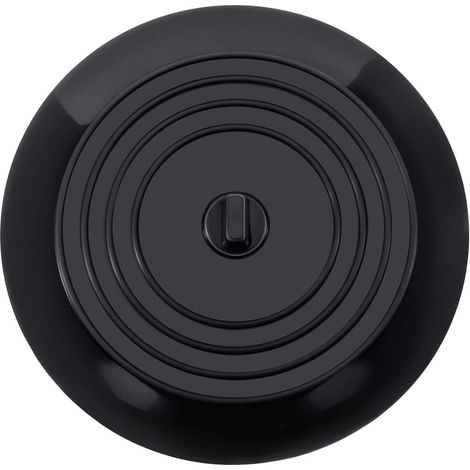 Tappo di scarico grande in silicone per vasca da bagno, 15 cm, con ventosa piatta, per accessori da bagno, cucina e bagno (nero), confezione da 8 pezzi (1/5)
