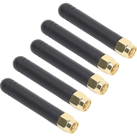Antenne omnidirectionnelle 5 pièces étanche à gain élevé, avec adhésif, connecteur SMA mâle droit, compatible routeur 433 (1/5)
