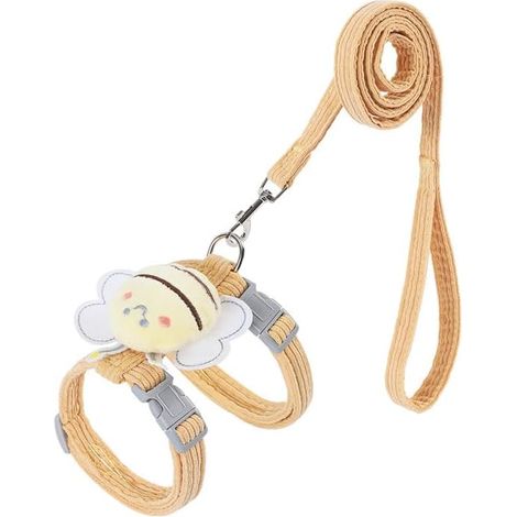 1 - Harnais Pour Chat - Laisse Réglable - Accessoire Promenade Petit Animal - Nylon Doux Léger - Chat Lapin Chien - Noir - 23cm À 46cm (1/5)