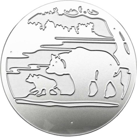 Stanzformen „Eisbär“ aus Metall, Stanzschablonen für DIY-Prägepapier