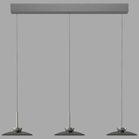 Lampe suspendue de table de salle à manger 3L Pure Moon Plaqué platine avec verre fumé - 2193-15