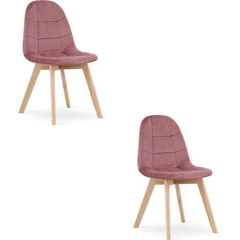 Fauteuil BORA - velours rose foncé x 2 (1/5)