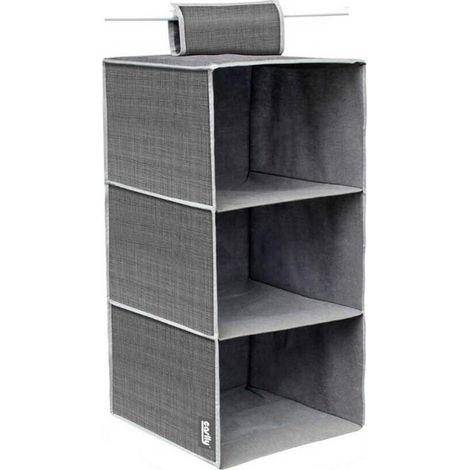 Organizer per armadio con 3 scomparti ripiani in tessuto portaoggetti contenitore pieghevole richiudibile salvaspazio porta oggetti portatile 30x30x60 cm (1/5)