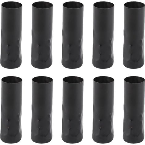 10 Supports Bougie E14 - Tubes Fer Galvanisé Noir - Pour Lustres Cristal et Éclairage DIY - 80x25mm (1/5)
