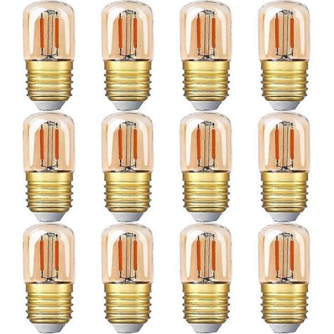 Lot de 12 mini ampoules LED tubulaires, 1 W, culot à vis E27, 2200 K, ultra-lumineuses (1/5)