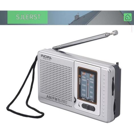 sjlerst Mini radio AM FM BC-R2011 Mini AM FM Radio Récepteur Radio 2 Bandes Radio de Poche Portable video autoradio Argent (1/5)