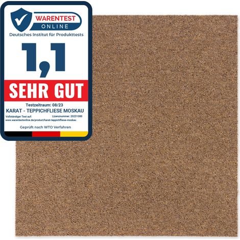Teppichfliesen Moscow Beige 50 x 50 cm