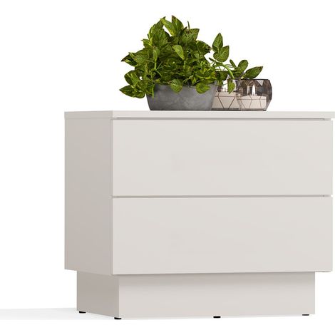 Table de chevet 55 cm, 2 tiroirs, Cachemire / Beige, 55 x 37 x 48 cm (1/5)