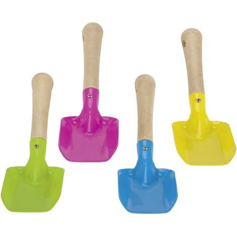 mélange de pelle à sable en métal et à manche en bois