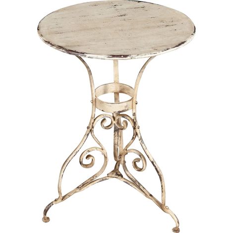 Biscottini Ronde Fer forgé Table d'extérieur, 5 x 56,5 x 77,5 cm Décoration de Jardin Finition Robuste et résistante, 56,5x56,5x77,6 (1/2)