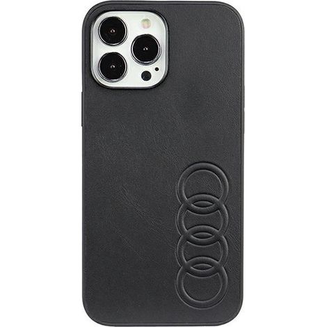 Custodia rigida Audi in pelle sintetica per iPhone 13 Pro Max 6.7, colore nero/nero (codice articolo: AU-TPUPCIP13PM-TT/D1-BK) (1/5)