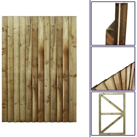 Premier 6ft Feather Edge 120cm Wide Fully Framed Flat Top Gate (1/5)