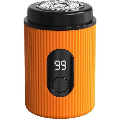 Wiederaufladbarer, tragbarer Elektrorasierer mit USB-Anschluss und intelligentem Digitaldisplay, Herrenrasierer, benutzerfreundlicher Reiserasierer, Geschenk für Männer, orange (1/5)