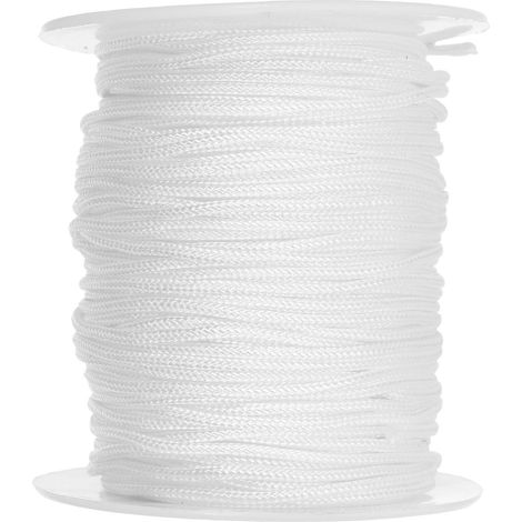 Corde en Nylon Tressé 2, 2mm 164 Pieds pour Stores Romains Blanc, Résistant à L'abrasion L'usure, pour Bricolage Bijoux et Réparation de Stores (1/5)