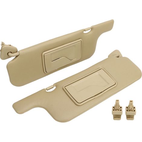 Jeffergarden Pare-soleil de voiture gris, 2 pièces, miroir de maquillage, panneau de protection solaire pour Corolla 2001 à 2007-DOU