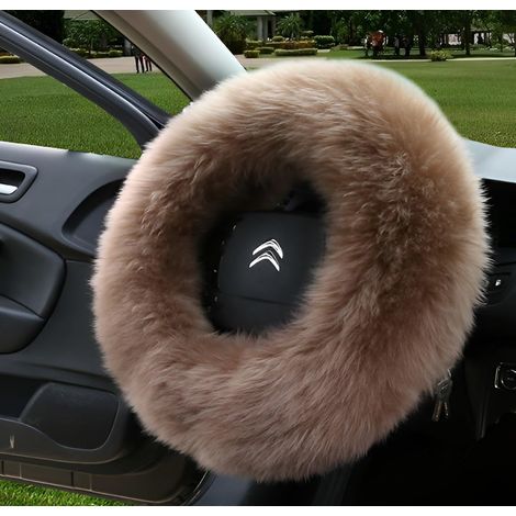 Mehrfarbiger, flauschiger Auto-Lenkradbezug, winterwarme reine Wolle, modisch, geeignet für die meisten Autos, für Damen oder Herren
