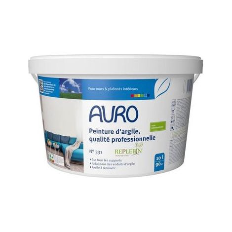 Peinture d'argile Auro n°331 qualité professionnelle 10l blanc mat prêt à l'emploi