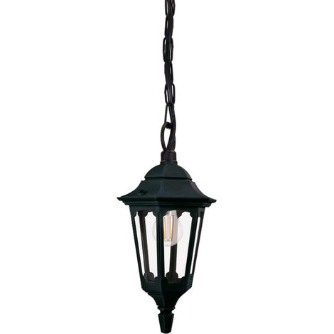 Lampada a sospensione Parrocchia E27 1x40W in alluminio nero, vetro H: 34,5 cm B: 16,5 cm Dimmabile (1/5)