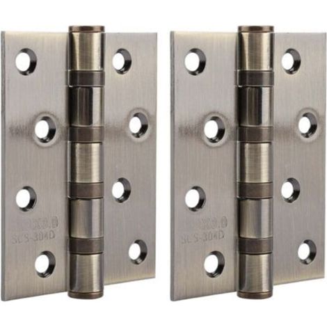 Stainless steel door hinge, 4 inch, 3mm, free pin, silent, buffer, mute bearing (yellow plating) (1/5)