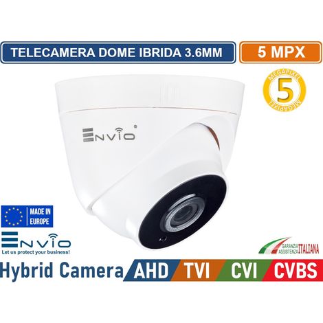 TELECAMERA CCTV VIDEOSORVEGLIANZA DOME IBRIDA 4IN1 AHD 5 MP 2592X1944 OTTICA 3.6MM VISIONE NOTTURNA 20 METRI DA ESTERNO IP40 (1/2)