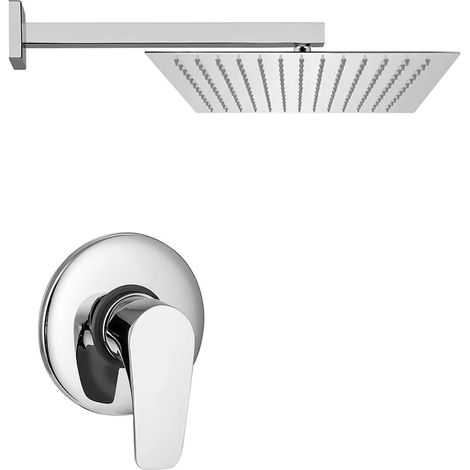 Set doccia incasso Paffoni Lime cromato con soffione quadrato inox 30 cm (1/5)