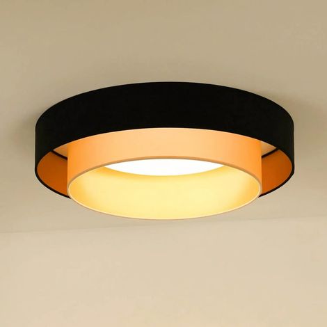 [NEUWERTIG] B-Ware Luneta Led Deckenlampe Leuchte Fernbedienung Schwarz Gold Samt 60cm Dimmbar