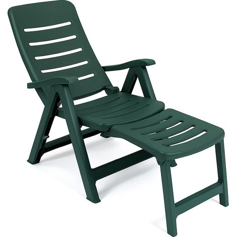 Tumbona QUINTILLA Extensión Respaldo Reclinable Exterior.  Color: Verde