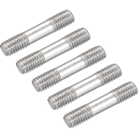 Double Terminal Goujon Vis (M5 Filetage 25mm Longueur) 5Pcs 304 Inox Acier Double Fileté Barre Boulons - pour Maison Entretien (1/5)