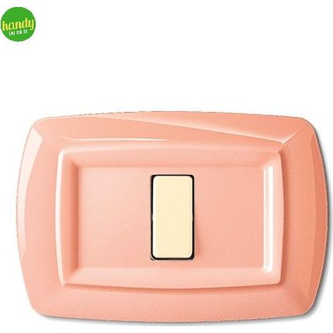 Placca 3 posti 3 moduli tond - q arancio pastello.